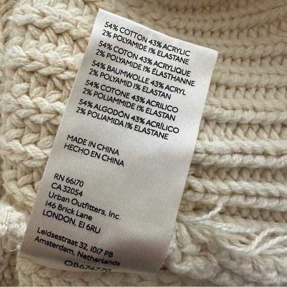 FREE PEOPLE Swim Too Deep Oversized Knitted Chunky Sweater in Tan Sz. XS - Picture 11 of 12